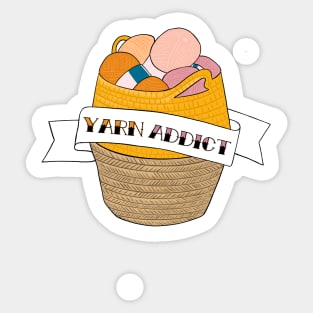 Yarn Addict Wool Basket Tattoo Sticker Sticker